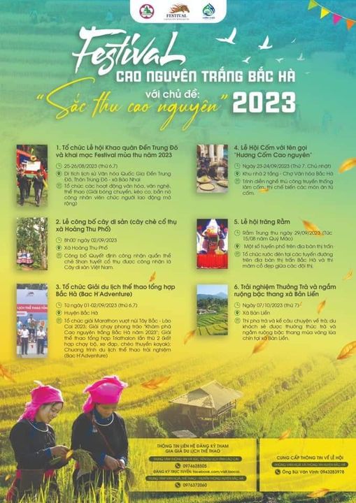 Tổ chức Festival Cao nguyên trắng Bắc Hà với chủ đề “Sắc thu Cao nguyên” 2023